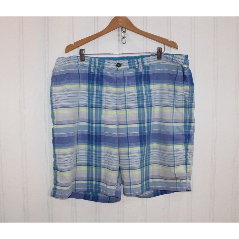 Tommy Bahama IslandActive Men’s Swim Trunks‎ 2XLT Blue Plaid Quick Dry Beach